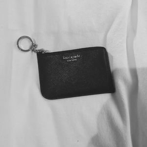 kate spade black wallet keychain